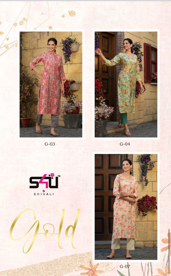 1Love Gold Vol 4 By S4U Shivali Printed Kurti Catalog