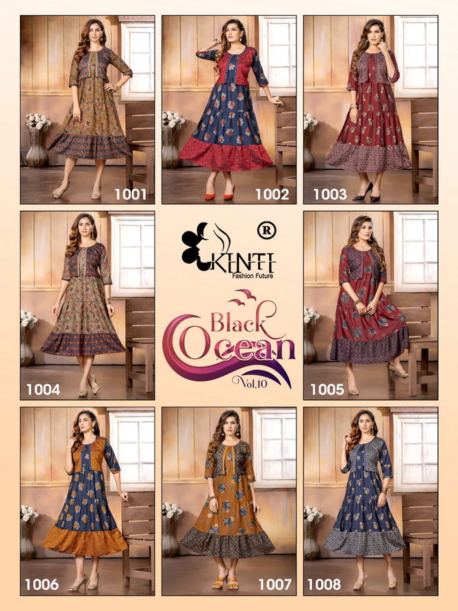 Black Ocean Vol 10 By Kinti Long Designer Kurtis Catalog