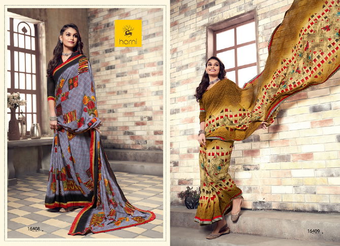 Hirva Meera Fancy Latest Designer Regular Casual Wear Printed Georgette Sarees Collection
