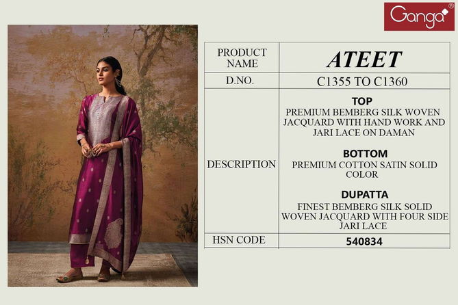 Ateet By Ganga Silk Salwar Suits Catalog