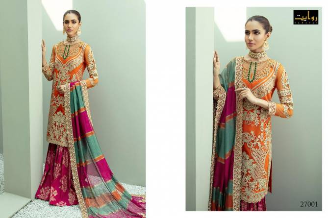 Rawayat Imrozia Premium Embroidery 4 Fancy Designer Festive Wear Georgette Heavy Embroidery Pakistani Salwar Suits Collection
