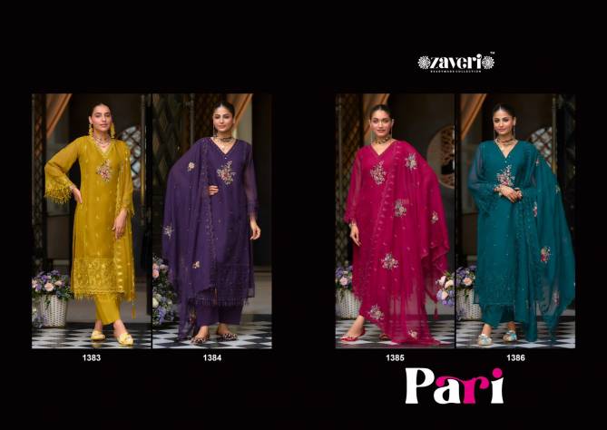 Pari By Zaveri Organza Kurti With Bottom Dupatta Wholesale In India