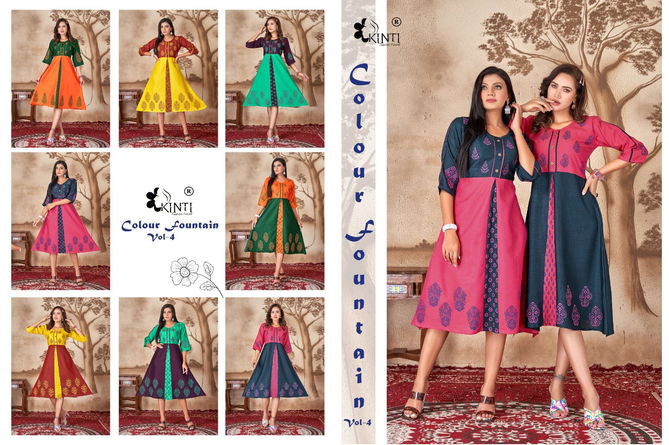 Colour Fountain Vo 4 By Kinti Designer Kurti Catalog