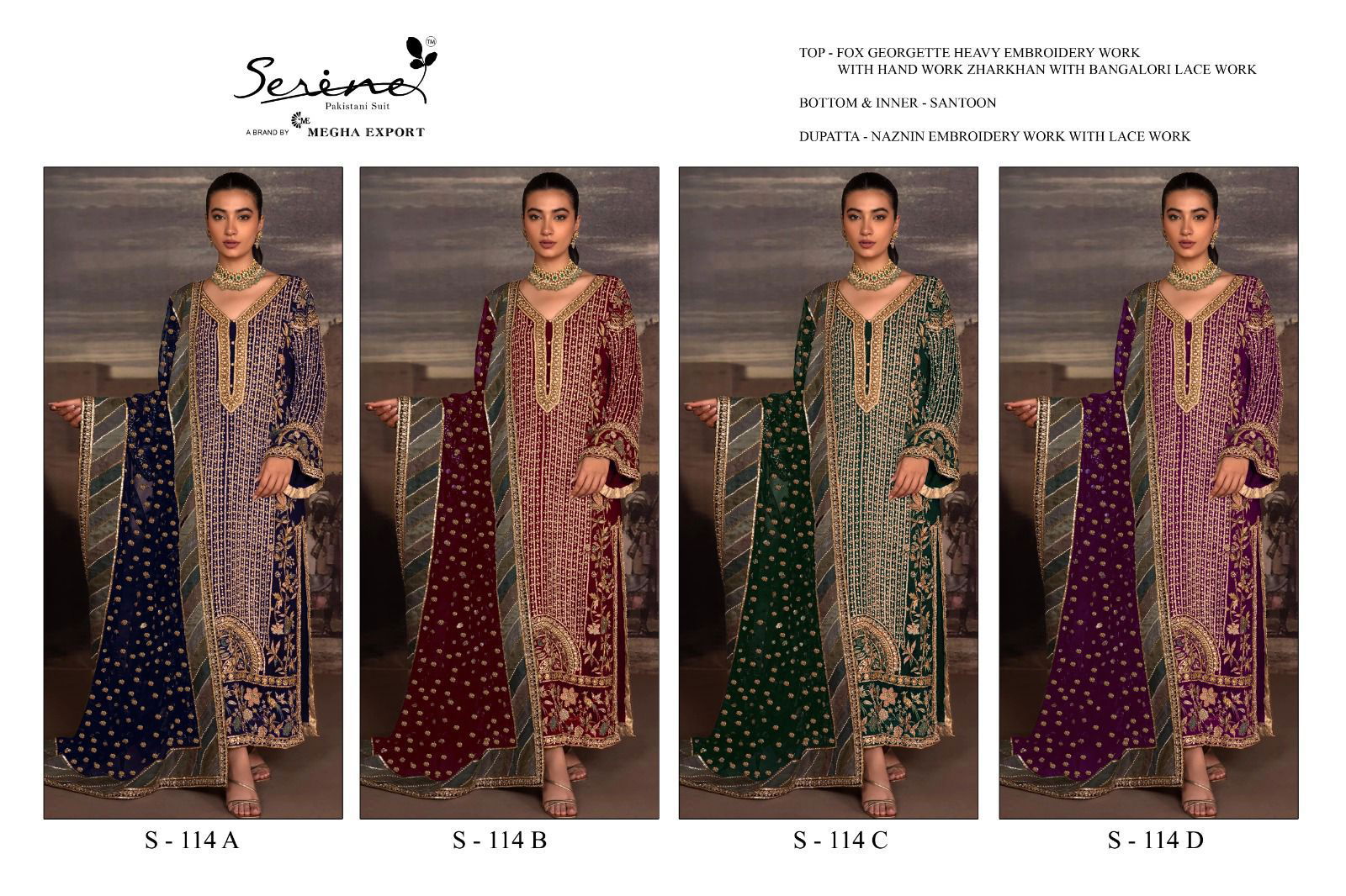 S 114 By Serine Colors Pakistani Suits Catalog