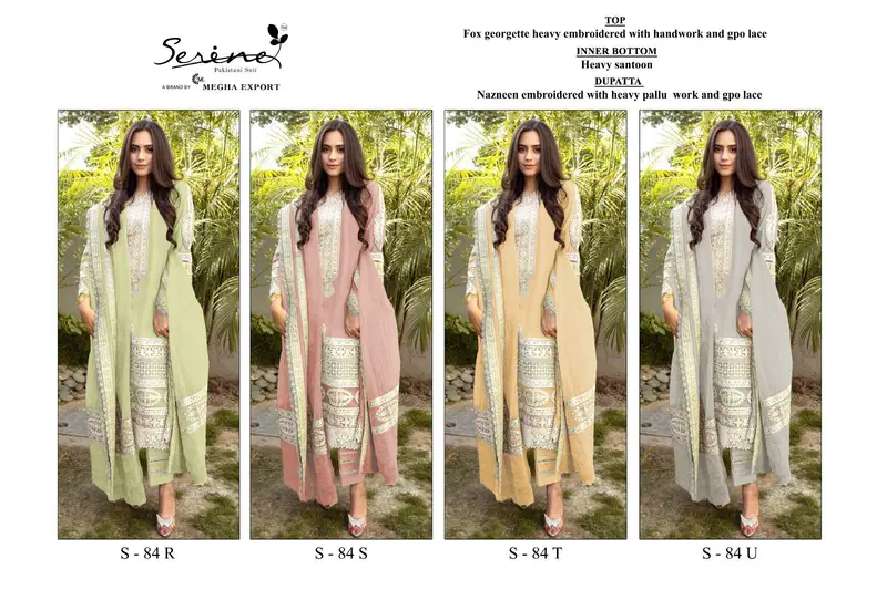 S 84 R To U By Serine Georgette Pakistani Suits Catalog