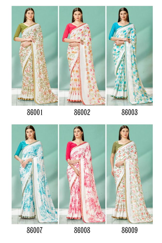 Urvashi By LT Fabrics 86001-86010 Printed Sarees Catalog