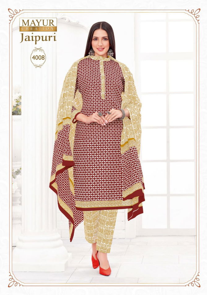 Jaipuri Vol 4 By Mayuri Casual Cotton Dress Material Catalog