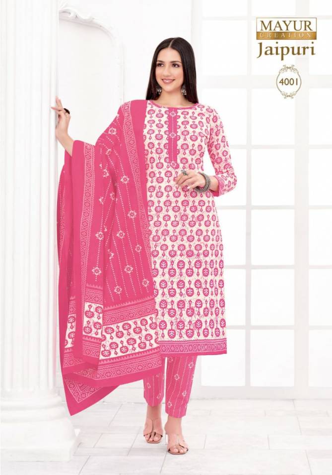 Jaipuri Vol 4 By Mayuri Casual Cotton Dress Material Catalog