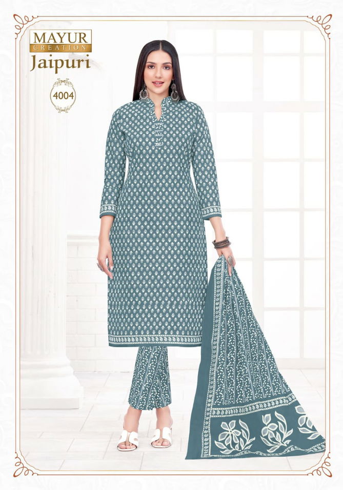 Jaipuri Vol 4 By Mayuri Casual Cotton Dress Material Catalog