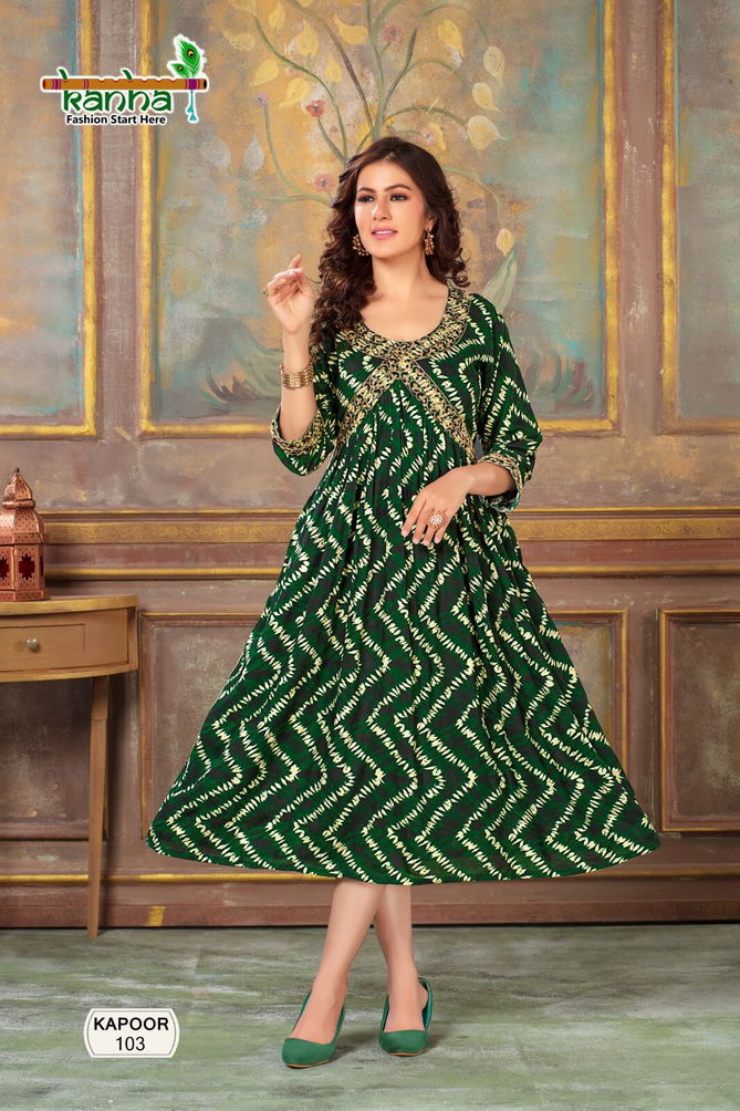 Kanha Kapoor Aliya Cut Printed Kurtis Catalog