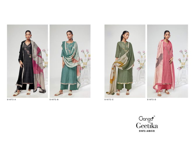 Geetika S1672 By Ganga Designer Salwar Kameez Catalog