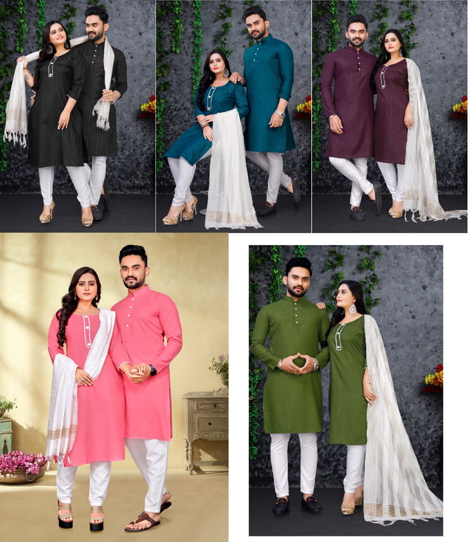 Fg S1 To S5 Designer Couple Kurta Catalog