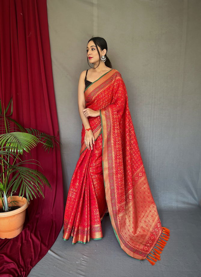 Rajkoti Patola Color Set Party Wear Sarees Catalog