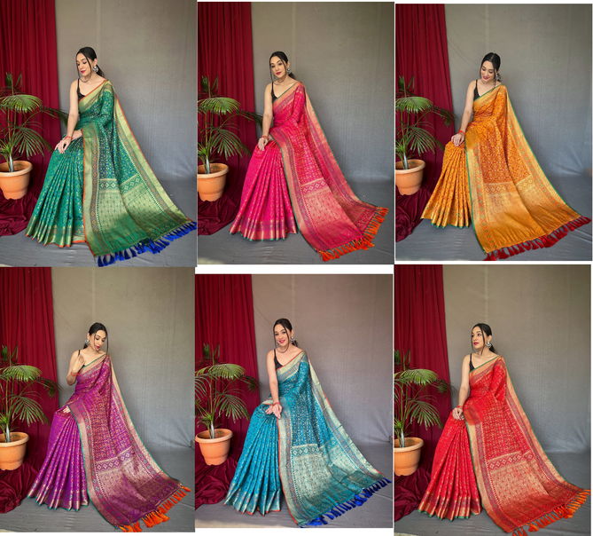 Rajkoti Patola Color Set Party Wear Sarees Catalog