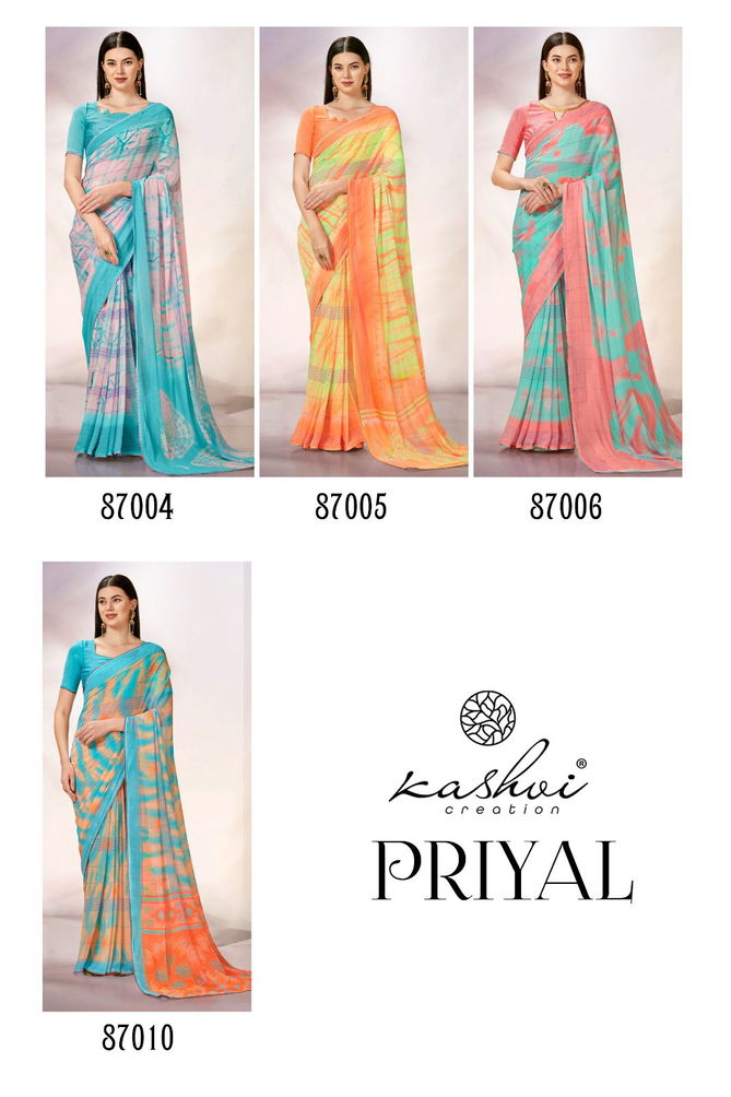 Kashvi Priyal By Lt Fabric Georgette Sarees Catalog