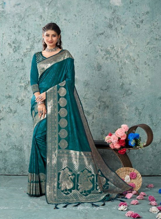 Var Vadhu By Bunawat 10091-10096 Banarasi Silk Sarees Catalog