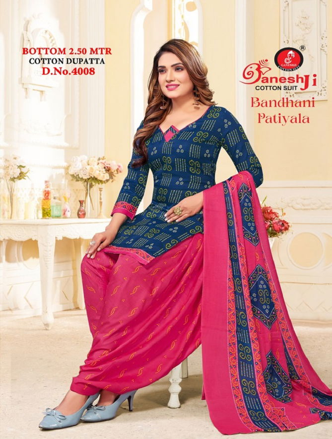 Bandhani Vol 4 By Ganeshji Patiyala Indo Cotton Dress Material Wholesale Clothing Distributors In India
