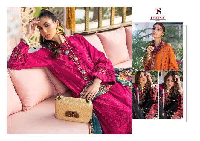 Elan Deepsy Pure Jam Cotton Printed Pakistani Salwar Suit Collections