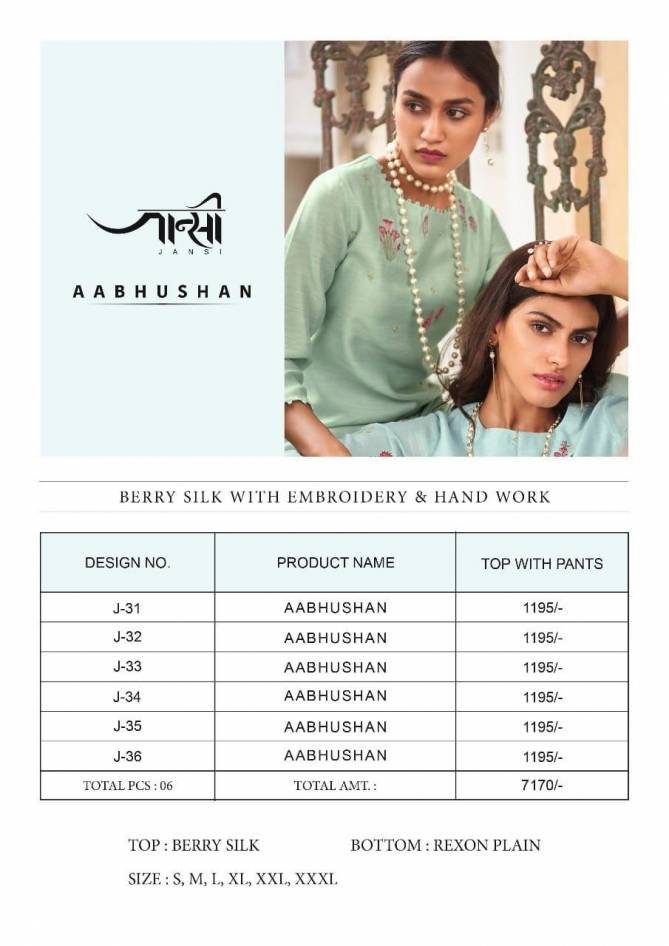 JANSI AABHUSHAN Fancy Designer Festive Wear Heavy Berry Silk Kurtis With Bottom Collection