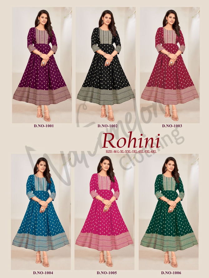 Rohini Colors Plus Size Anarkali Kurtis Catalog