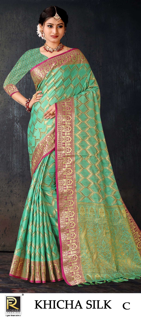 Khicha By Ronisha Color Set Banarasi Silk Sarees Catalog