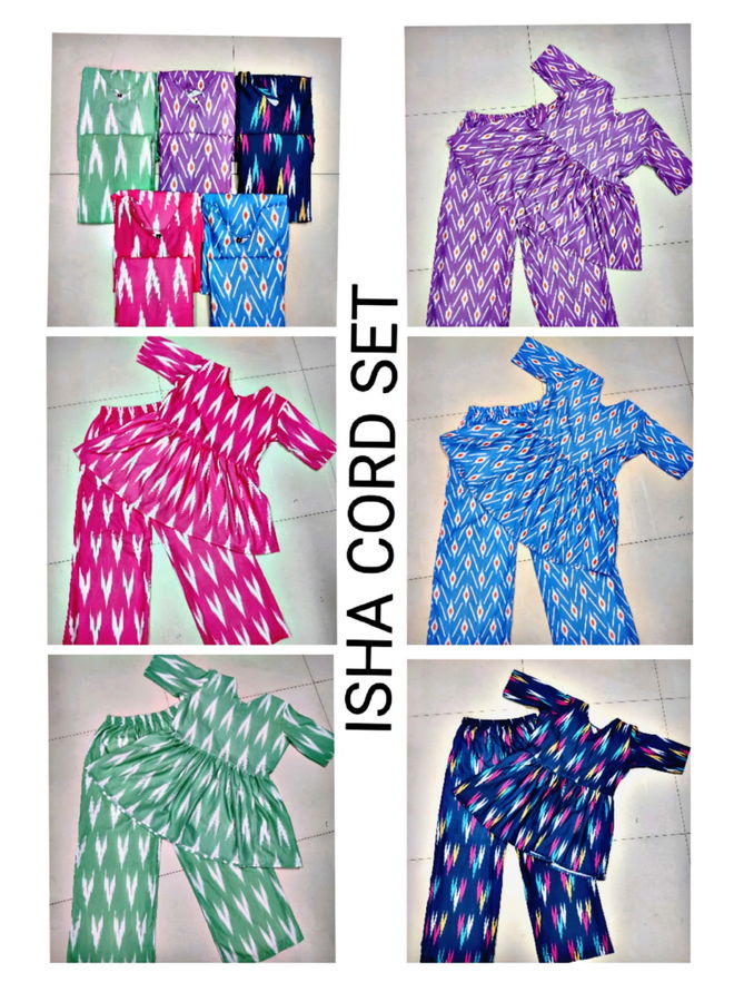 Isha Rayon Printed Cord Set Western Catalog