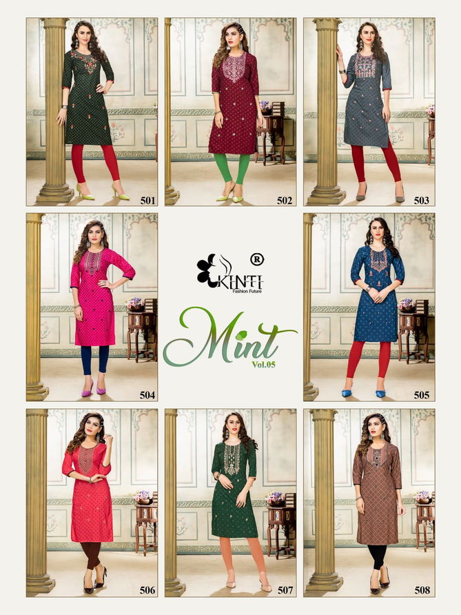 Mint Vol 5 By Kinti Embroidery Kurtis Catalog