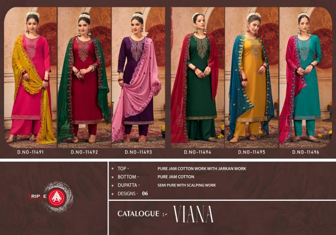 Viana By Triple Aaa Heavy Work Jam Cotton Dress Material Wholesale Market In Surat
