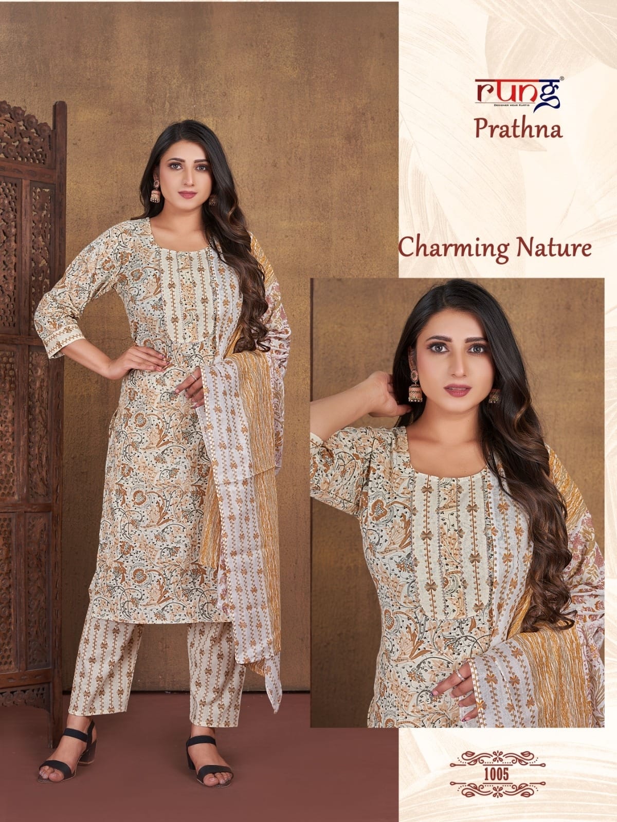 Prathna By Rung Printed Cotton Readymade Suits Catalog