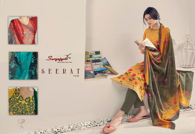 Suryajyoti Seerat 1 Latest Fancy Designer Casual Regular Wear Cotton Printed Dress Material Collection
