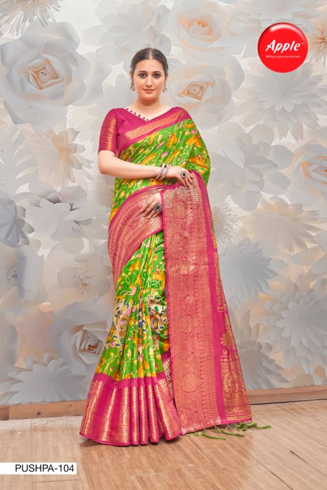 Apple Pushpa 1 New Exclusive Wear Cotton Silk Latest Saree Collection