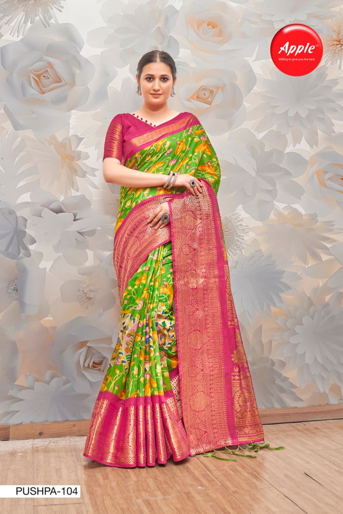 Apple Pushpa 1 New Exclusive Wear Cotton Silk Latest Saree Collection