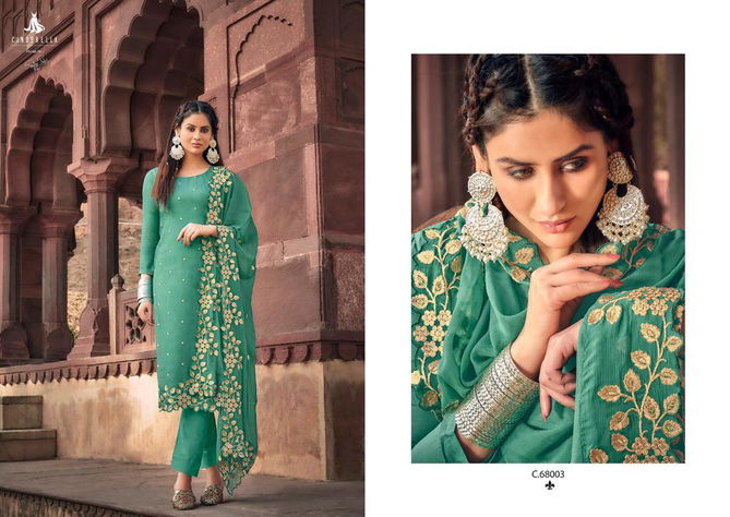 Cinderella Reem Fancy Silk Embroidery Festive Wear Designer Latest Salwar Kameez
