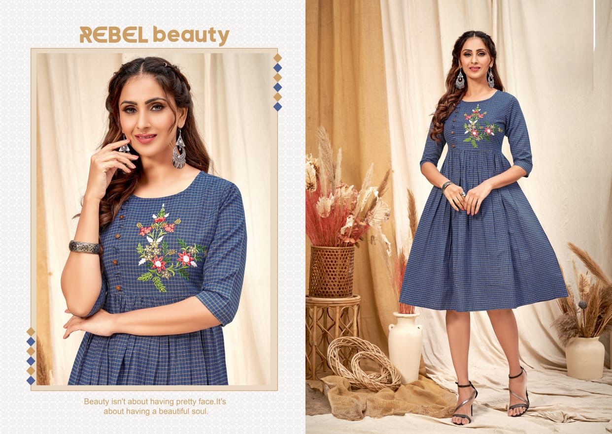 Beauty Queen Saira Fancy Rayon Ethnic Wear Anarkali Kurti Collection