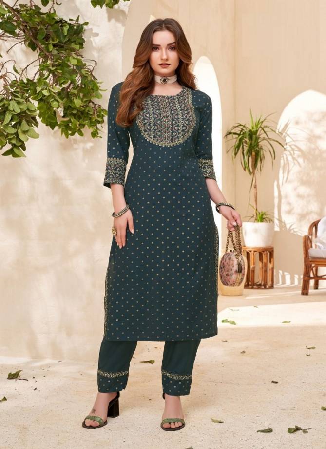 Hiva Chahat Fancy Heavy Rayon Daily Wear Kurti With Pant Collection