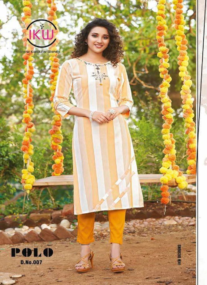 Ikw Polo Latest Designer Casual Wear Rayon Kurtis Collection 