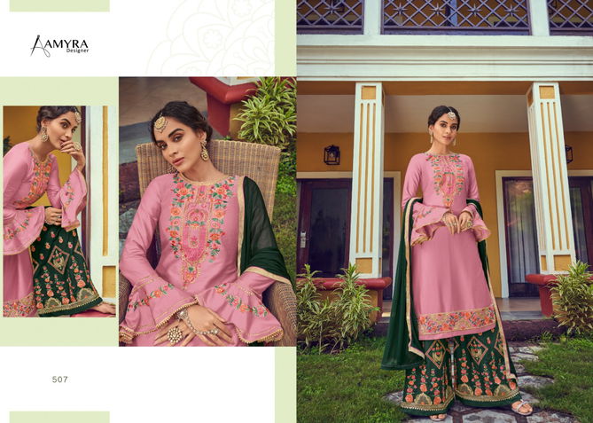 AMYRA GULZAAR VOL-2 Fancy Festive Wear Pure Jam Silk Cotton Heavy Embroidery And Balloon Sleeve With Fancy Diamond Work Salwar kameez Collection