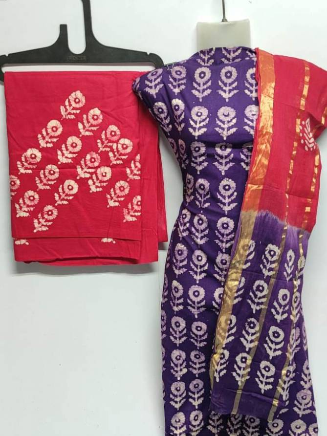 Latest Pure Cotton Bandhani Print Dress Material Collection 