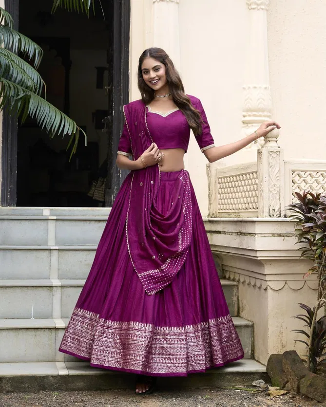 Priyadarshi By LNB Pure Chanderi Occasion Wear Lehenga Choli Wholesalers In Delhi