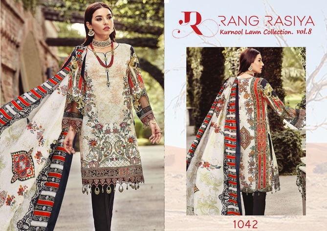 Rang Rasiya Kurnool Lawn Collection 8 Latest fancy Casual Wear Karachi Printed Dress Materials Collection
