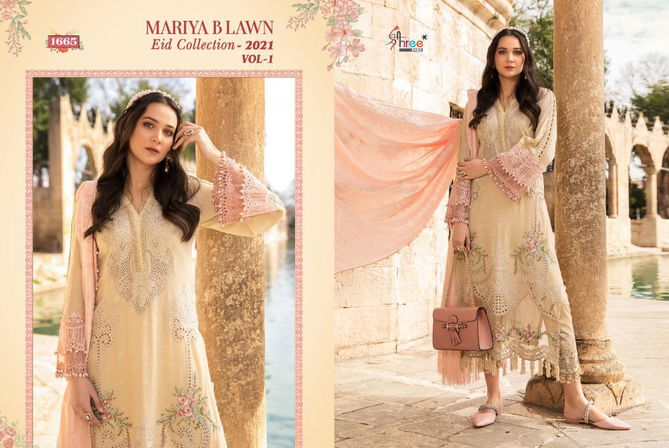 Shree Mariya B Lawn Eid Collection 2021 Vol 1 Latest Fancy Designer Festive Wear Pure Cotton Printed Pakistani Salwar Suits Collection
