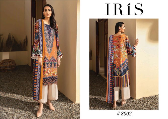 Iris 8 Latest Designer Casual Wear Pure Cotton Stylish Printed Karachi Dress Materials Collection