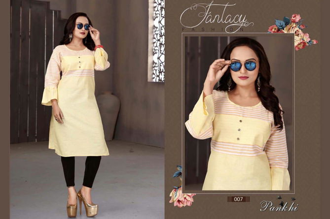 Aagya Pankhi Latest Casual Wear Printed Cotton Kurti Collection
