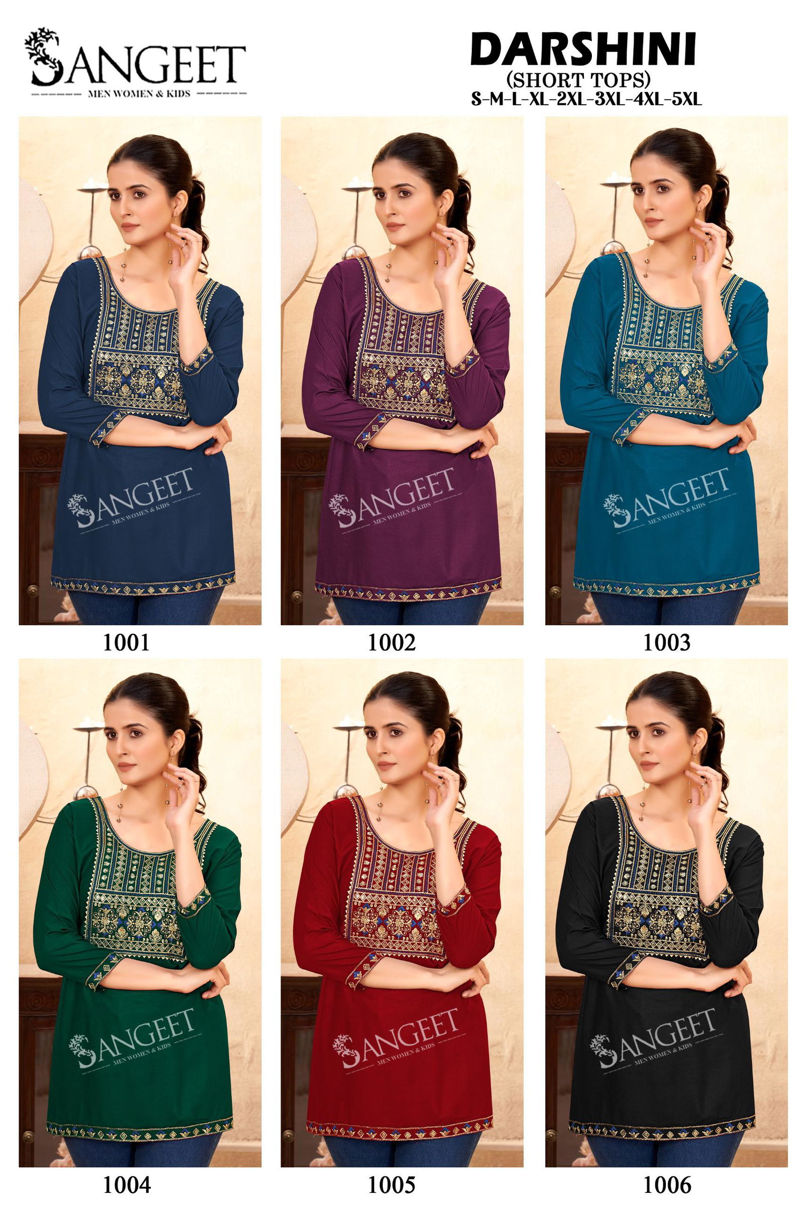 Darshini By Sangeet Rayon Embroidery Ladies Top Suppliers In India