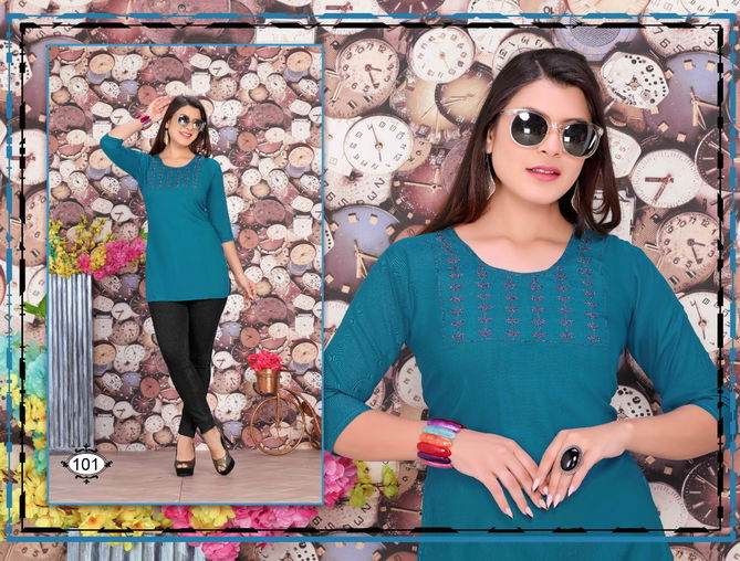 Katty Fancy Wear Casual Wear Rayon Ladies Top Collection
