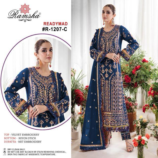 Ramsha R 1207 Nx Pakistani Velvet Readymade Suits Suppliers In India