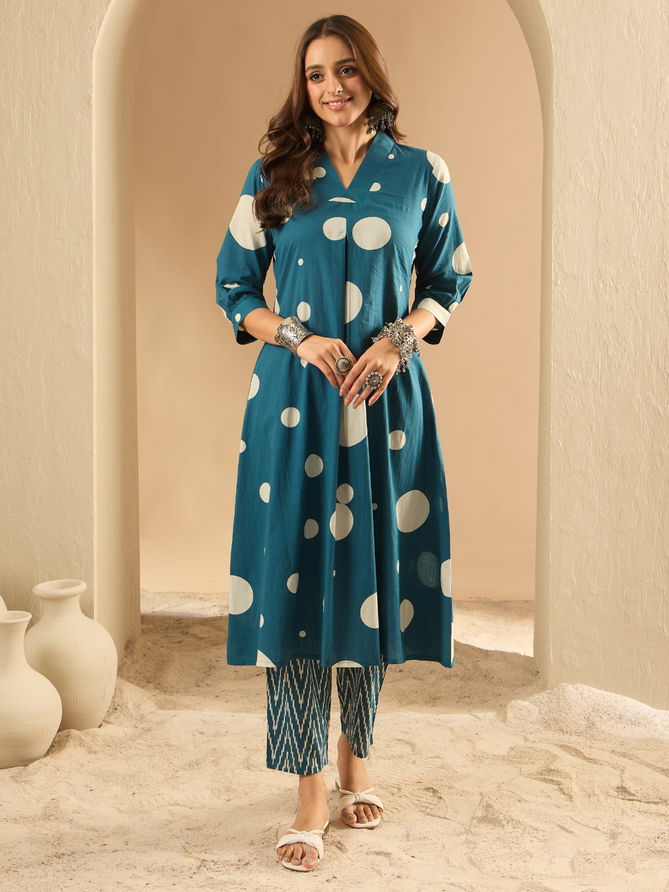 Indo Era 2520 Printed Cotton Kurti With Bottom Suppliers In India