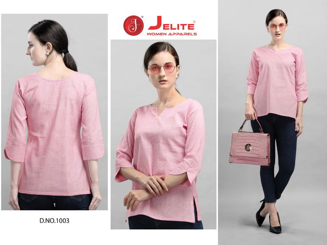 Jelite Carnation 2 Stylish Western Regular Wear Heavy Cotton crepe Ladies Top Collection
