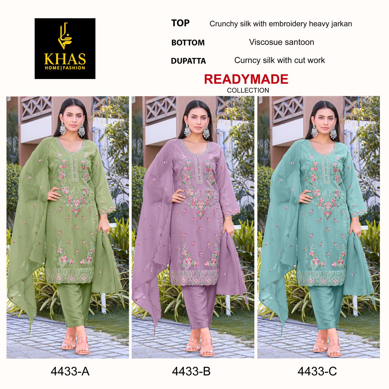 Khas 4433 Embroidered Ready Made Pakistani Suits Collection