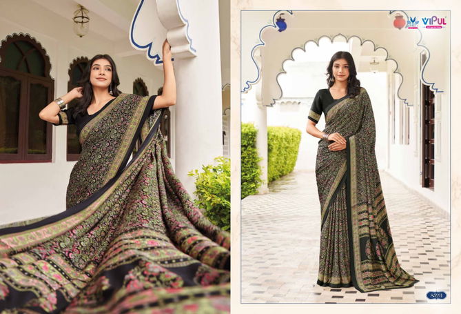 Heritage Silk Vol 11 By Vipul Crepe Daily Wear Sarees Exporters In India